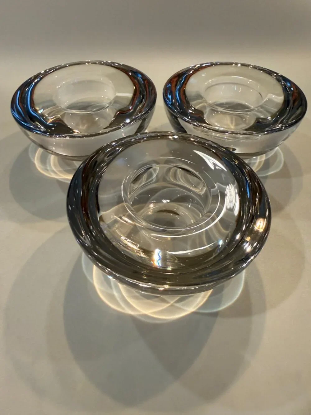VTG Shannon Crystal of Ireland 'Celtic Rings' Shadow Candle Votive Holders